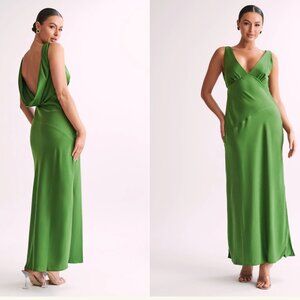 Meshki Nadia Maxi Satin Dress Emerald